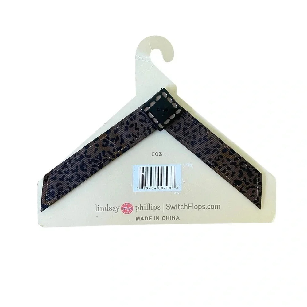 Lindsay Phillips Small 5/6 SwitchFlops Animal Print Roz NWT Change Shoe Strap